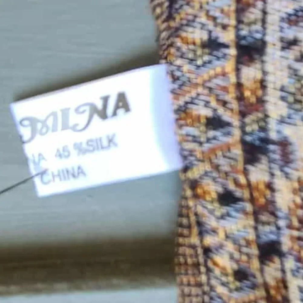 Denim Blue Brown Gold Pashmina & Skilk Pashmina